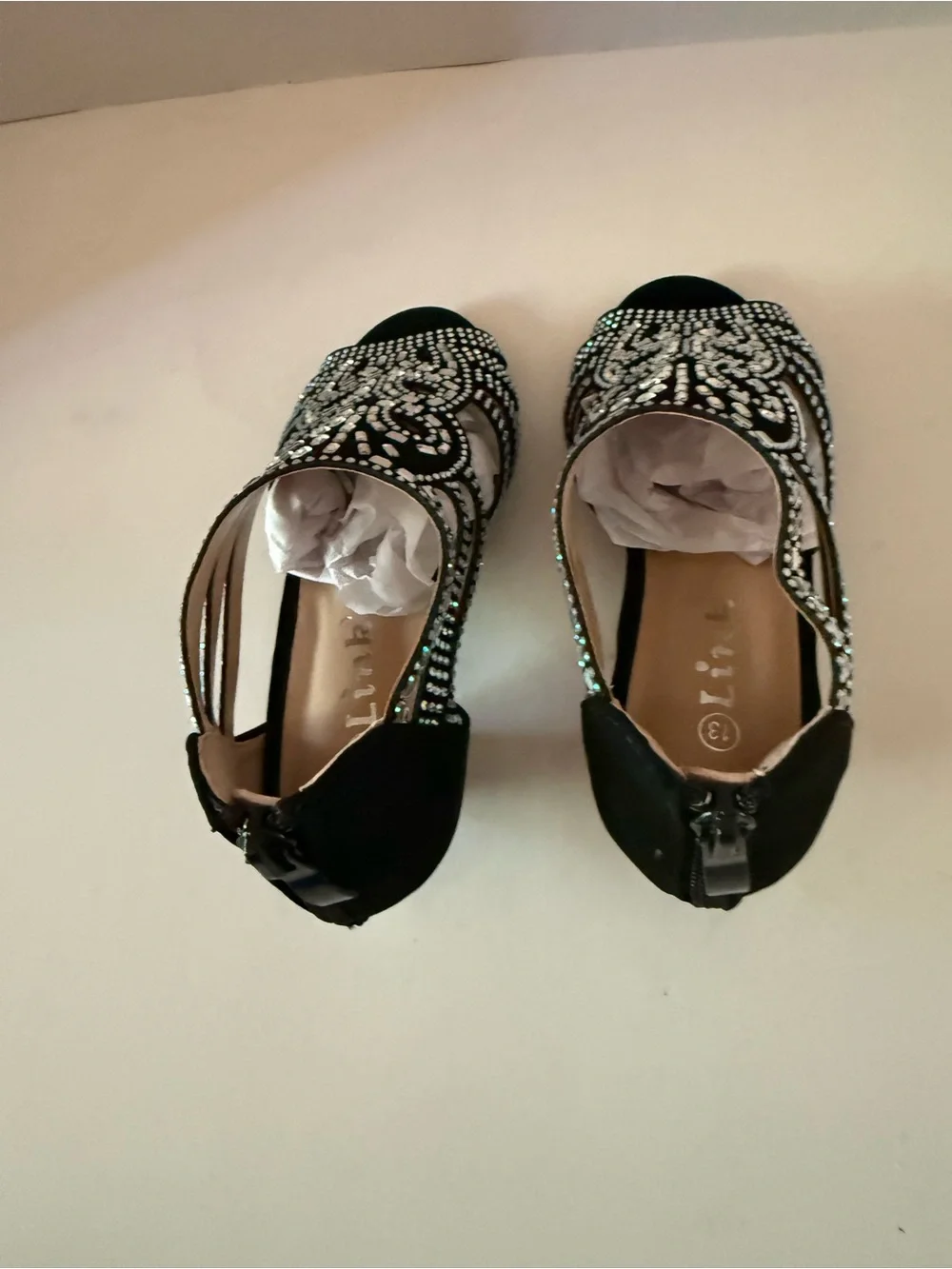 Link Absolex Perform Girls' Black Rhinestone Dress Heels Little Girls 13Y